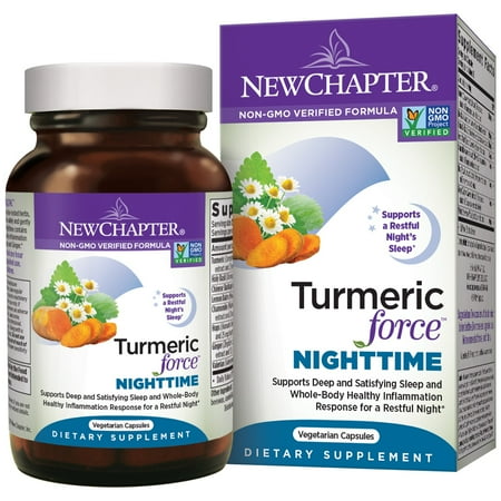 Force 60 Capsules - New Chapter Turmeric Force Nighttime Vegetarian Capsules, 60 Ct