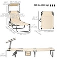 thumbnail image 3 of Outsunny Chaise Longues Pliantes 2 Pcs avec Dossier Réglable, Beige, 3 of 10