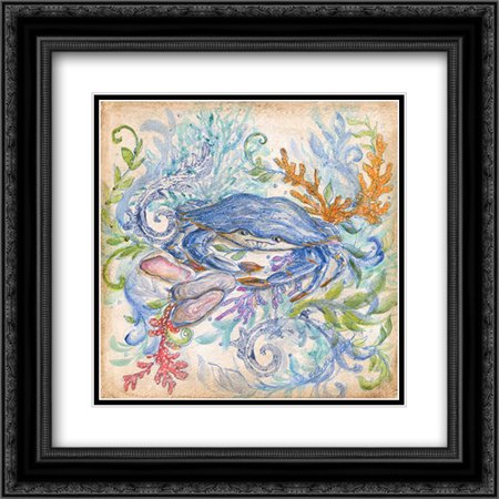 206 Matt - Low Tide I 2x Matted 20x20 Black Ornate Framed Art Print by McRostie, Kate