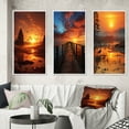 thumbnail image 1 of Designart "Lakeside Serenity Morning Sunrise II" Landscape & Nature Framed Wall Art Set Of 3 - Yellow Sunrisesunset Frame Gallery Wall Set For Home Decor, 1 of 6