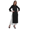 thumbnail image 2 of Bimba Mandarin Collar W/ Pintucked Neck CottonÂ&nbsp;KurtiÂ&nbsp;For Womenâ€™s Indian Ethnic Straight Solid Kurta, 2 of 7