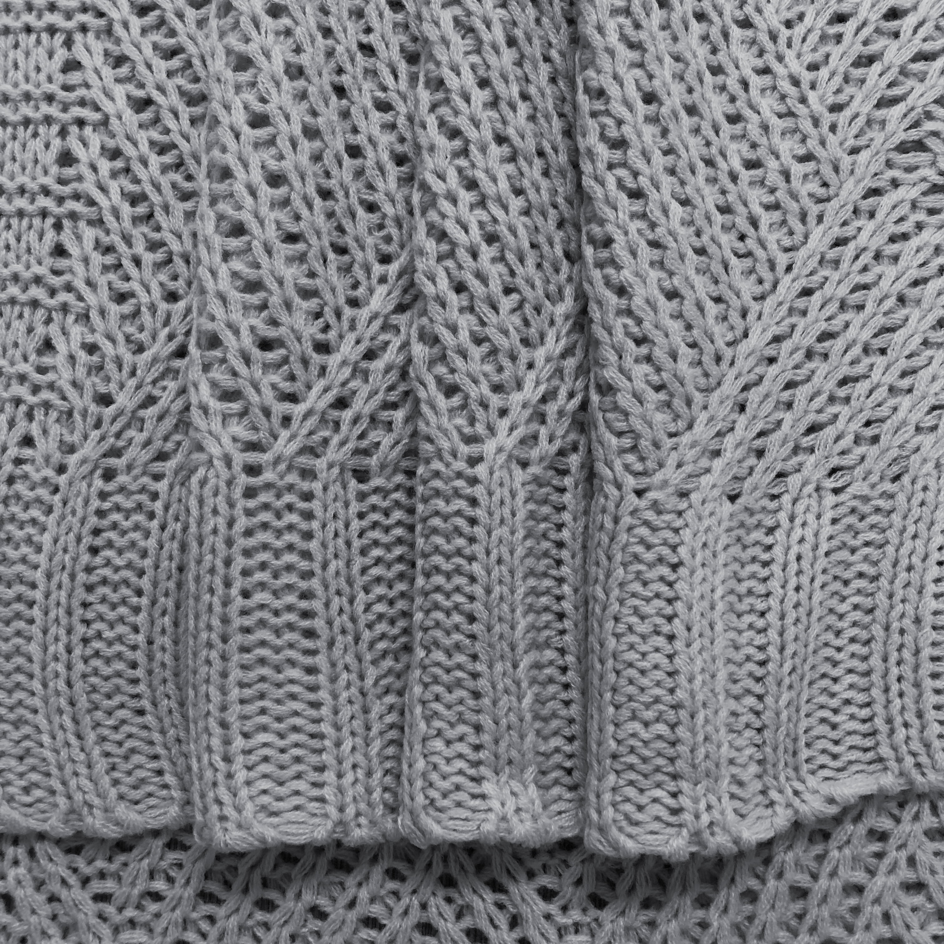 Cable Knit Throw Diamond Grey 50x60