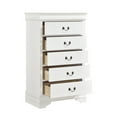 thumbnail image 3 of Benjara Vele 49 Inch Tall Dresser Chest, 5 Drawers, Brass Tone Metal, White Wood, 3 of 5
