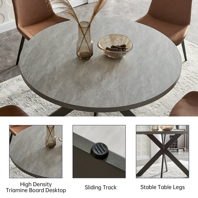 Concrete effect online dining table set
