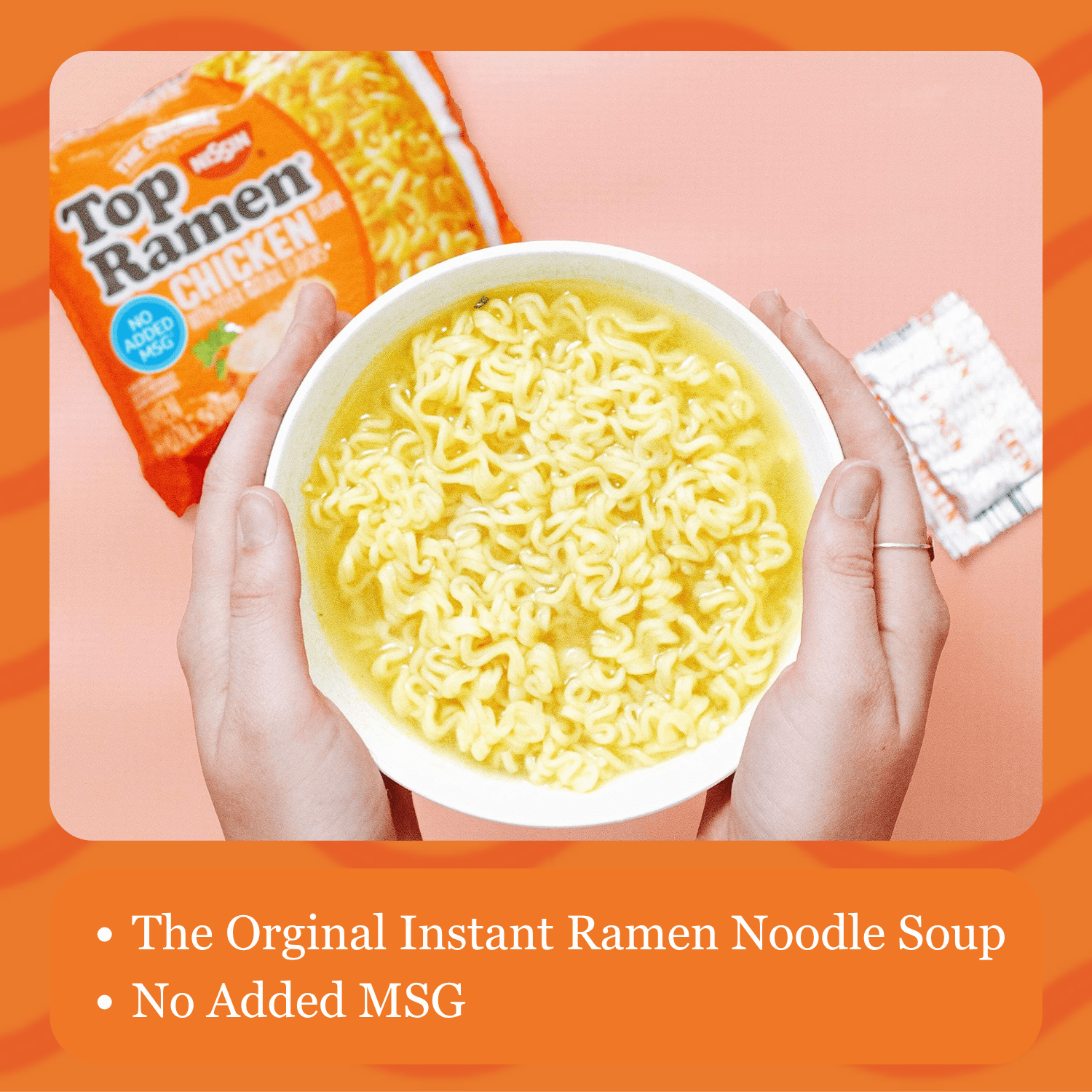 (24 pack) Nissin Foods Top Ramen The Original Ramen Noodle Soup, Chicken Flavor, 3 oz Bag, Shelf-Stable