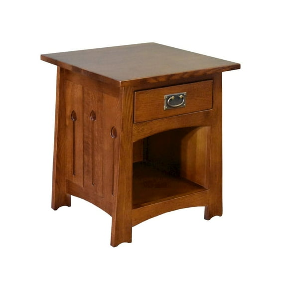 Mission Style Solid Quarter Sawn Oak Keyhole End Table