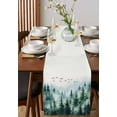 thumbnail image 4 of Green Forest Fog Table Runner 72 Inches, Watercolor Abstract Art Bed Runner Dresser Scarves Tabletop for Indoor Outdoor Parties/Ceremony/Banquet, 16" x 72", 4 of 8