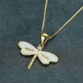 thumbnail image 4 of HOOUN 925 Silver Pated Bridal Heart Dragonfly Crown Shinny Necklace Pendants Gift-Blue, 4 of 5