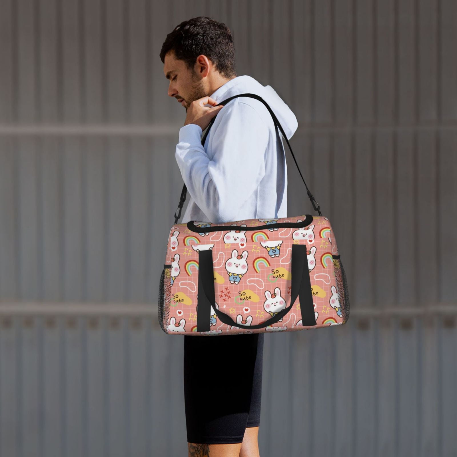 Fuzoiu Rabbit So Cute Print Travel Duffle Bag,Carry On Tote Bags,Duffel Bag,Sport Gym Bag, Hospital Bag for Labor and Delivery, Overnight Bag,Luggage Bag