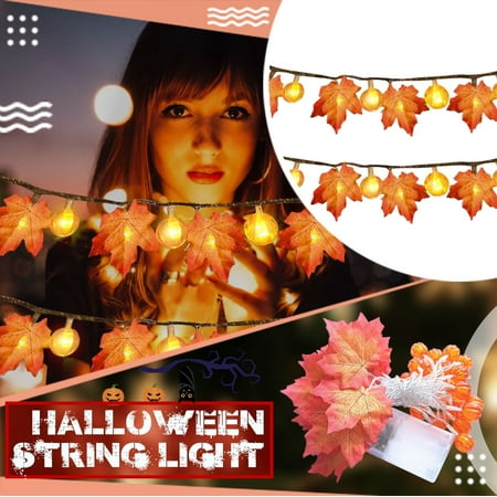 

LED Maple Pumpkin Lantern String Garden Party Room Decoration Lights