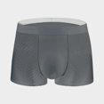 thumbnail image 1 of Ropa interior masculina de malla de seda de hielo, bóxer masculino de verano, pantalones cortos transpirables de malla (gris oscuro L), 1 of 5
