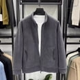 thumbnail image 6 of PiGOGI Men's Winter Coats Fashion Solid Color Outdoor Business Pocket Long Sleeve Jacket Casual Gray XL, 6 of 6