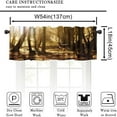thumbnail image 5 of Green Forest Tree Valance Curtain Pine Coniferou Trees Forest Watercolor Style Rod Pocket Valance Window Treatments Short Curtains for Kitchen Farmhouse Decor 54x18inch, 5 of 6