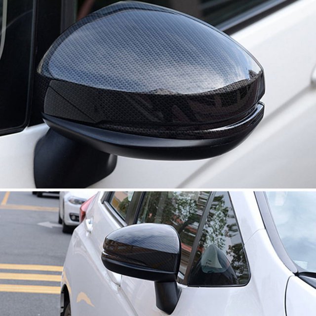 Carbon Fiber ABS Rearview Side Mirror Strip Cover Trim for Jazz Fit GK5 2014-2020