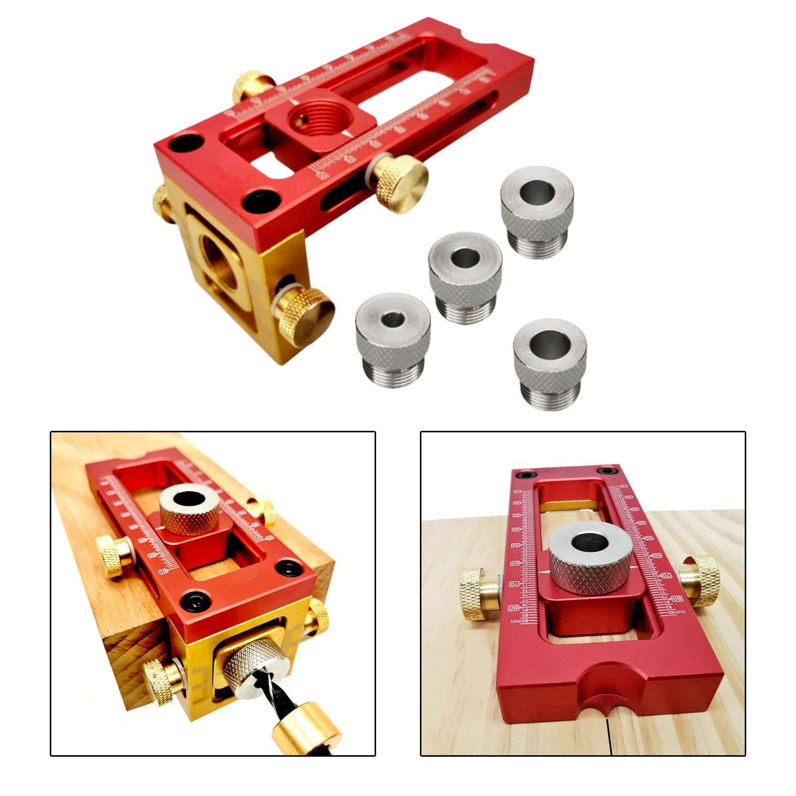 Nishiyuenyi Screw Jig 2-in-1 Dowel Drill Guide Kit Adjustable Woodworking Drilling Puncher 4 Drill Bushings