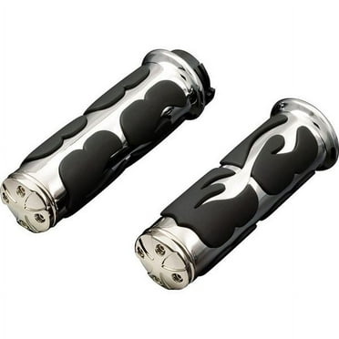 Kuryakyn 1" Universal Flame ISO Handlebar Grips Chrome Fits 10-16 Honda VT1300CT Interstate
