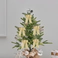 thumbnail image 4 of Adornos navideños Fiudx Decoración del hogar para exteriores corona con lazos dorados, 4 of 6