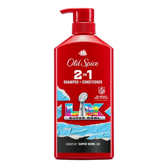 Old Spice Super Bowl LX 2in1 Shampoo & Conditioner for Men, Old Spice x NFL, Healthy & Full Looking Hair, 21.9 fl oz