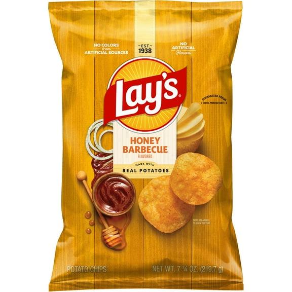 Lay's Honey Barbecue Potato Chips Bag, 7.5 oz