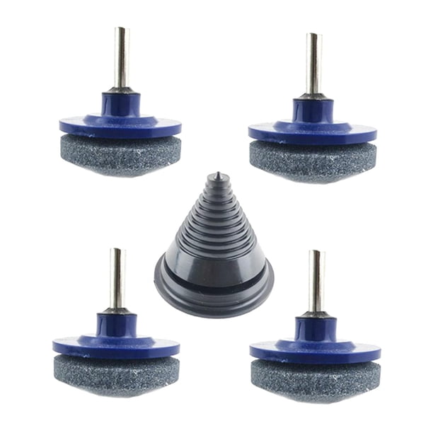 4 afiladores de cuchillas para cortacésped con deflector de metal + equilibrador universal.