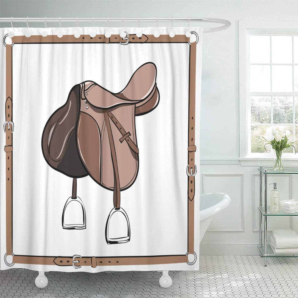 CYNLON English Brown Saddle in Belt Equestrian Harness Stirrup Horse