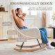 thumbnail image 3 of Moderno forrado teddy rocking chair para nursery-glider con high back armrests y side pocket comfortable accent chair, 3 of 7