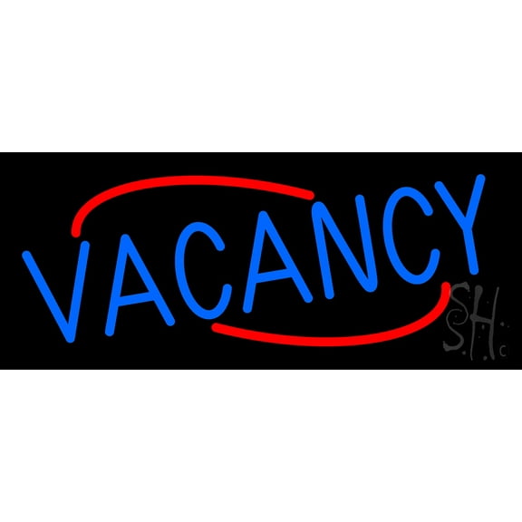 Vacancies LED Neon Sign 10 x 24 - inches, Black Square Cut Acrylic Backing, with Dimmer - Bright and Premium built indoor LED Neon Sign for Defence Force.