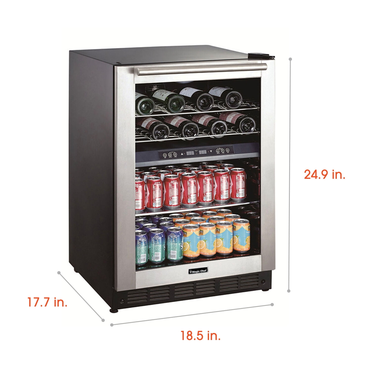 Magic Chef Dual-Zone Built-In Wine and Beverage Center