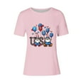 thumbnail image 5 of UVEASISHA 4th of July Tshirts for Women Funny Patriotic Graphic Short Sleeve Tees Holiday Celebration Gnomes T-Shirt Pink S, 5 of 5