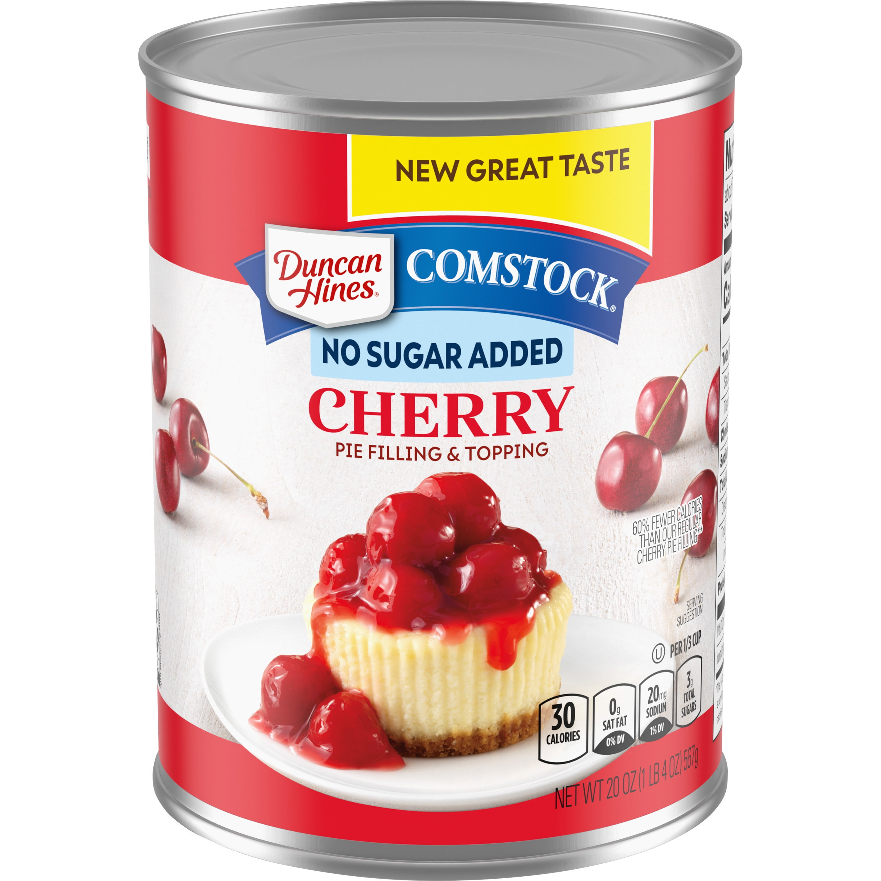 Duncan Hines Comstock No Sugar Added Cherry Pie Filling and Topping, 20 oz.