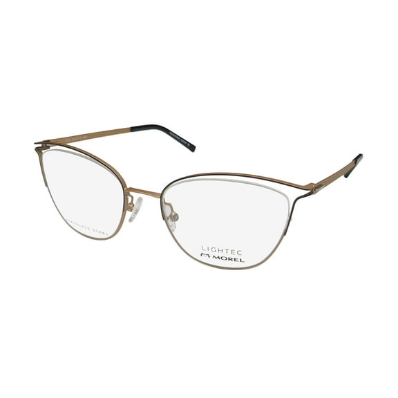 NEW LIGHTEC 30175L WOMENS/LADIES CAT EYE FULL-RIM BRONZE / BLACK FRAME DEMO LENSES 53-19-145 FLEXIBLE HINGES EYEGLASSES/GLASSES