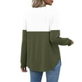 thumbnail image 3 of Maplenight Womens Collared Golf Shirts Long Sleeve V-Neck Button Down Shirts Color Block Business Casual Tops with Pocket, 3 of 6