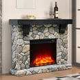thumbnail image 2 of FESTIVO 44 in. Freestanding Electric Fireplace in Warm Beige Stone, 2 of 11