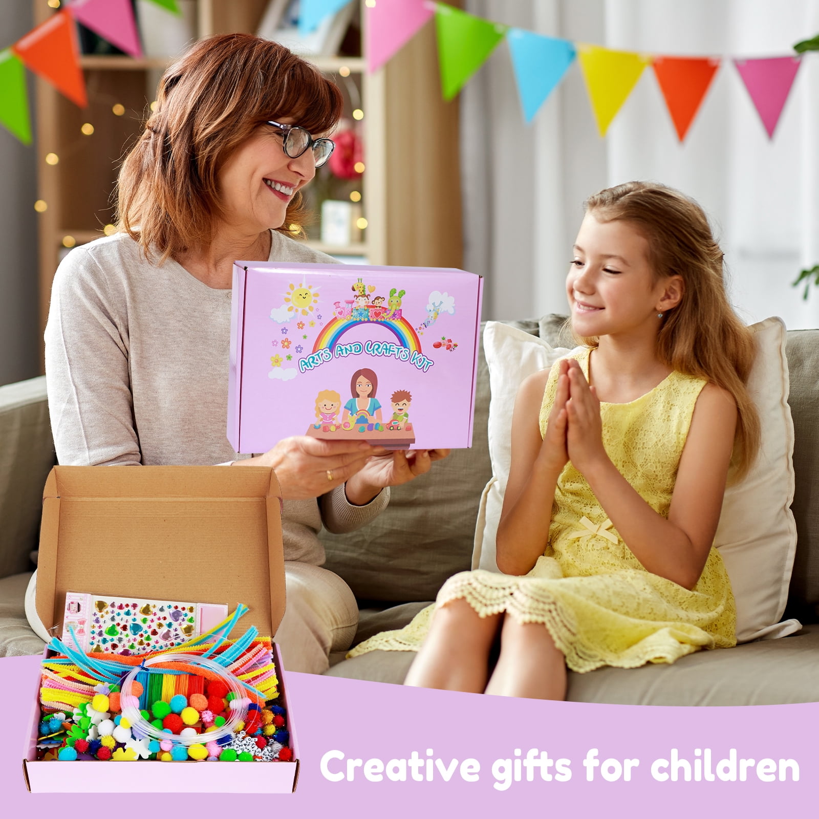 DIY Arts and Crafts Supplies Kit Educational Handmade Creative Material Set For Kids (asshown )