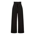 thumbnail image 3 of Pantalones Palazzo de Pierna para Mujer, con Cinturón, Cintura Alta, Informales, Holgados, Largos y con Bolsillos. Negro M, 3 of 8