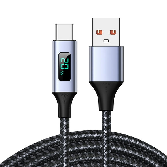 3A Fast Charging Data Cable LED fast charging cable 3a charging cable Current Voltage Display Type C Micro USB 8Pin QC3.0 Charge Cord for iPhone Android
