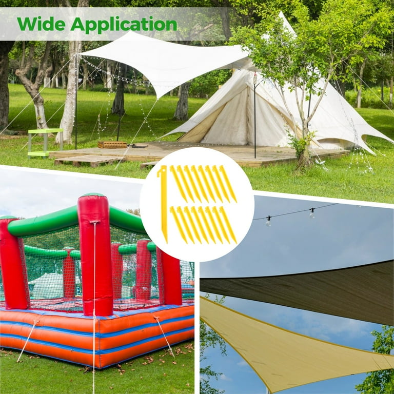 50 Pcs Heavy Duty Plastic Tent Stakes 9