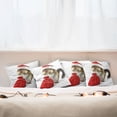 thumbnail image 7 of Ambesonne Christmas Throw Pillow Cover 4 Pack, Chipmunk in Santa Hat, 24", Pale Yellow White Red, 7 of 7