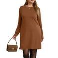 thumbnail image 2 of UVN Vestidos para Mujer Otoño Invierno Manga Larga Cuello Redondo Casual Jersey Sudadera Vestido con Abertura Lateral, 2 of 8