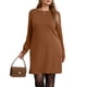 thumbnail image 2 of UVN Vestidos para Mujer Otoño Invierno Manga Larga Cuello Redondo Casual Jersey Sudadera Vestido con Abertura Lateral, 2 of 8