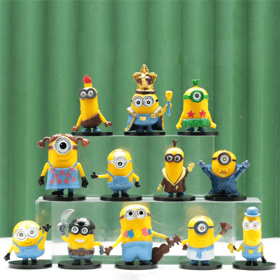 12-Pack Mini Action Figures Play Set – Funny Yellow Characters, Collectible Toys for Kids