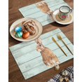 thumbnail image 2 of Easter Placemats Set of 6, Cute Bunny Placemat for Dining Table Decorations, Retro Wood Grain Place Mats, Spring Table Mats for Kitchen Dinner Seasonal Holiday Party Decor, 2 of 6