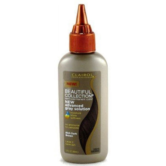 Clairol Beautiful Collection Advanced Gray Color for Relaxed Hair #2A Rich Dark Brown 89 ml (3-Pack) by Clairol