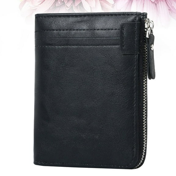 Pretyzoom Zipper Wallet For Men Multifunctional Black 1Pcs Casual Feature