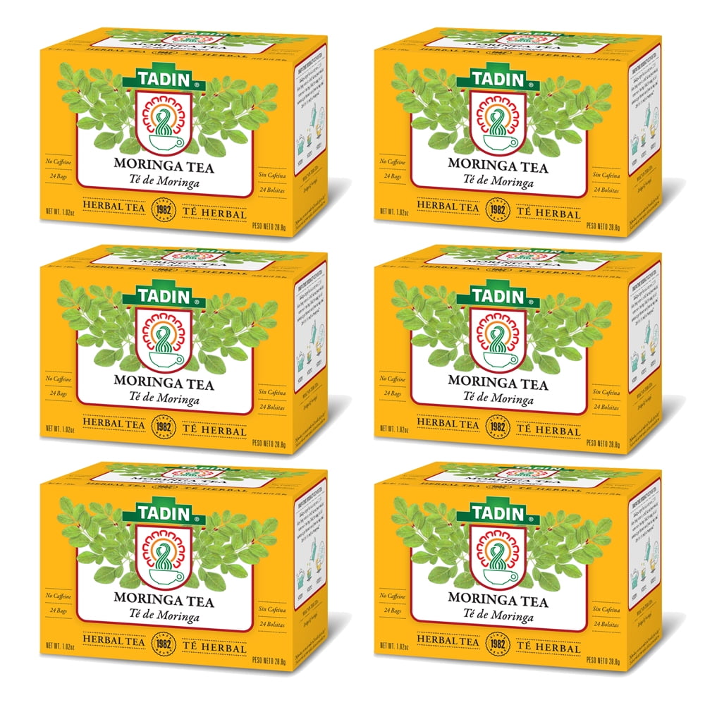 Tadin Moringa Herbal Tea. Improves your Overall Health. High in Nutrients. Caffeine Free. 24 Teabags. 1.02 oz. Pack of 6