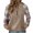 Khaki, variant on Womens Half Zip Sweatshirt Pullover Plaid Patchwork Waffle Knit Sweater Tops Casual Fashion Fall Winter Clothes (XL, Khaki)