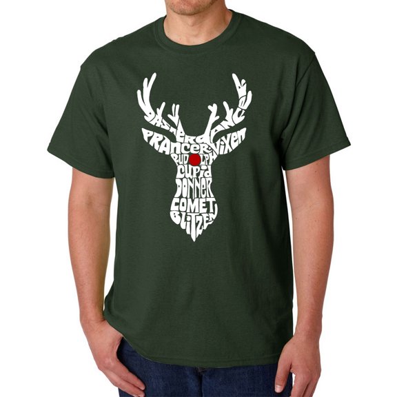 Men's Word Art T-shirt - Santa's Reindeer