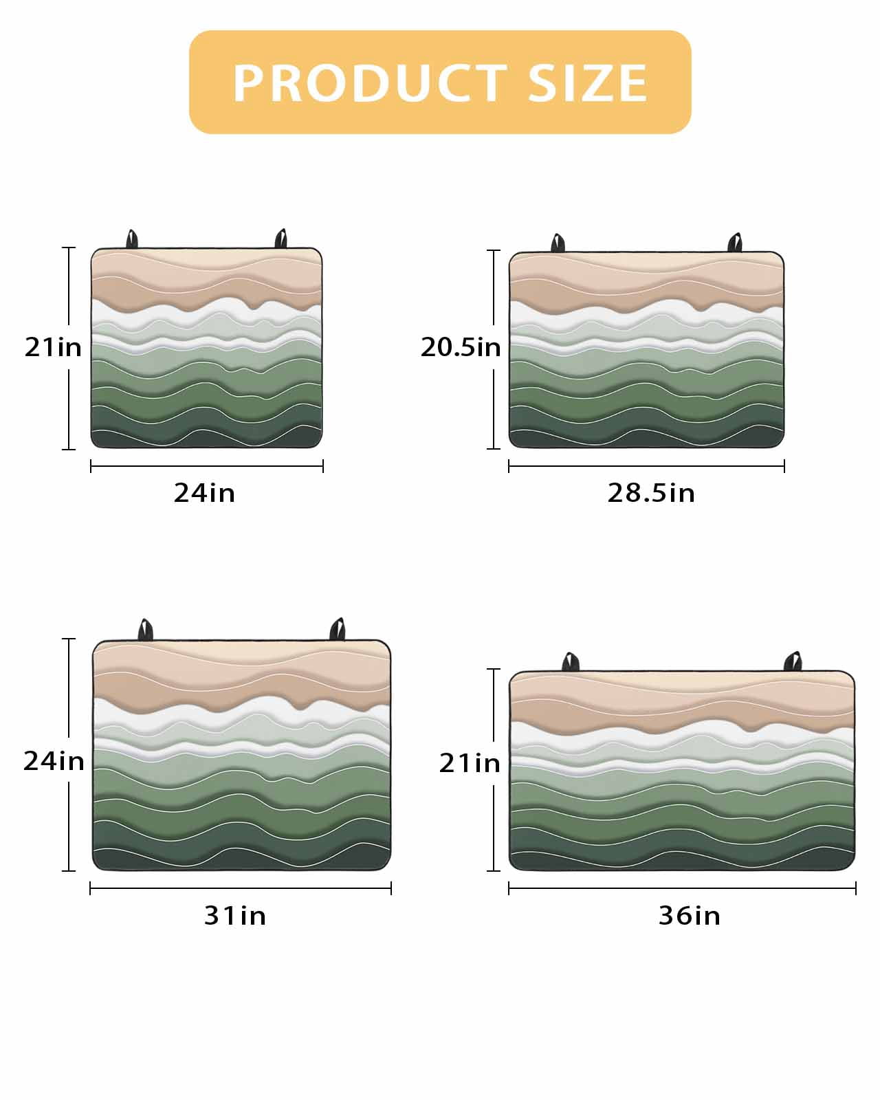 nqOlkjepod Large Induction Cooktop Protector Mat 24"x21", Sage Green Ombre Stripe Stove Top Covers for Electric Stove, Abstract Summer Beach Coastal Stove Burner Cover Mats, Glass Top Stove Cover