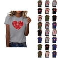 thumbnail image 1 of T-shirts de la Saint-Valentin pour Femmes 2026 à Manches Courtes Col Rond avec Cœur Graphique, 1 of 4