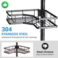 thumbnail image 3 of TINANA Shower Caddy with Tension Pole: 4 Tier Adjustable L-shaped Corner Shower Organizer for Bath Essentials, 43.5 to 120 Inch, Black, 3 of 6